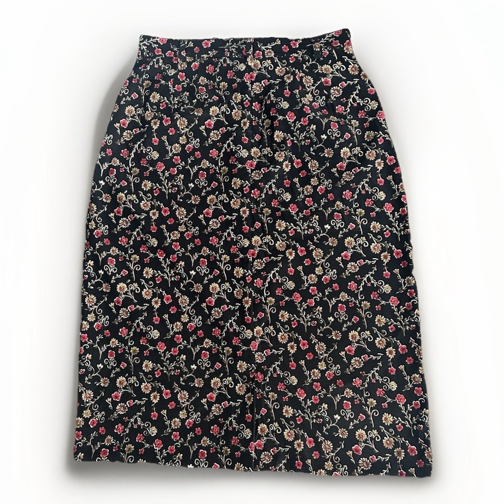 Christopher Banks Size 8 Floral Faux Suede Skirt Very 90’s Y2K